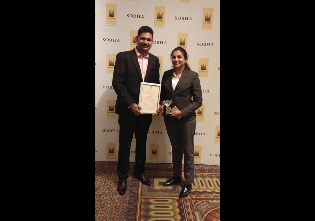 Desirenest receives the Top Performer Award 2018 by Sobha Ltd.,